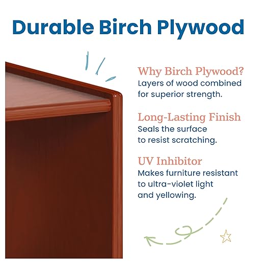 ECR4Kids Play Kitchen Storage Cupboard, Wooden Playset, Dark Walnut