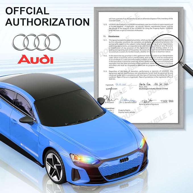 DOUBLE E Audi RS e-tron GT 1:16 Scale RC Truck New Energy Remote Control Car RC Car Led Lights & Sound Automatic Parking Gifts for 6 7 8+ Year Old Boys Girls
