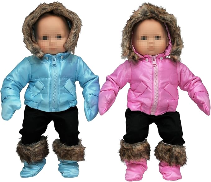 The Queen's Treasures 15 Inch Doll Clothes Designed for Use with Bitty Baby Dolls, Pink Snow Suit Jacket, Pants, Mittens and Boots, Compatible with American Girl's Bitty Baby Twins