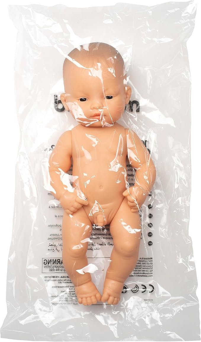 Miniland Doll 12 5/8'' Asian Boy (Polybag) - Made in Spain, Anatomically Correct, Quality, Inclusion