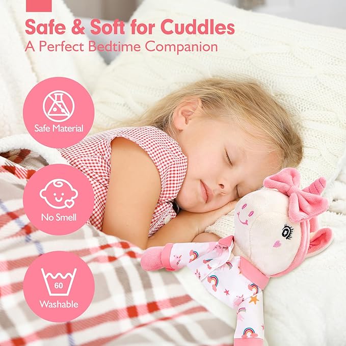 Unicorns Toys for Girls Age 4-6 - Ballerina Doll Stuffed Animal Toys for Girls 3-5, Ballet Dress up Doll, 3 Set Clothes with Plush Bag, Kids Toy 4 Year Old Girl Birthday Gift Dance Recital Gifts