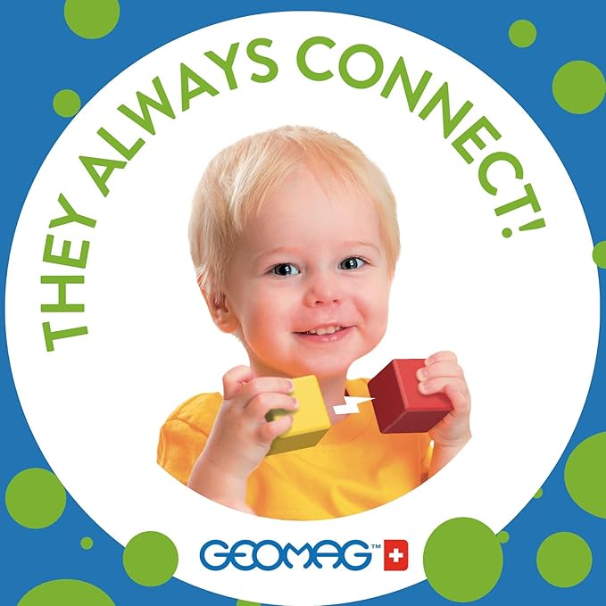 Geomag Magnetic Toys | Toddler Magnets | STEM-endorsed Educational Building Cube Set for Creativity & Early Learning Fun | Swiss-Made | 64 Pieces |Ages 1-5