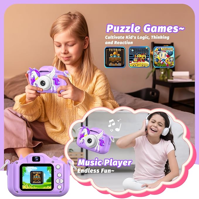Masterbee Children's Camera Toys for Girls & Boys, 3-12 Years - 1080P HD Video Kids Digital Camera - Perfect for Christmas & Birthday Gifts