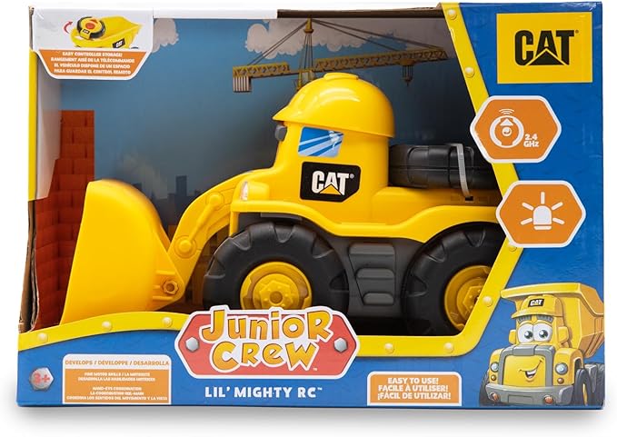 CAT Construction Toys, RC Remote Control Loader Truck - 10.5 Inch Length, Child Friendly Controller, Stowable Controller, Working Headlights - Batteries Included!