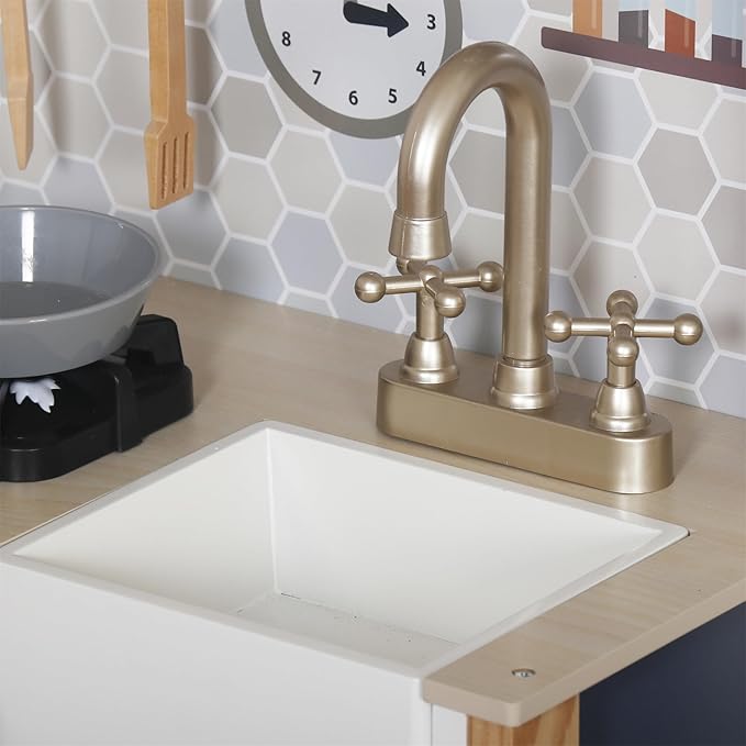 Toy Kitchen Playset for Kids, Electronic Play Stove with Light&Sounds, Pretend Play Cooking Toys Kitchen Set with Cookware Accessories,Toddlers Kitchens Toys Festival Gift for 3+ Year Old Boys Girls