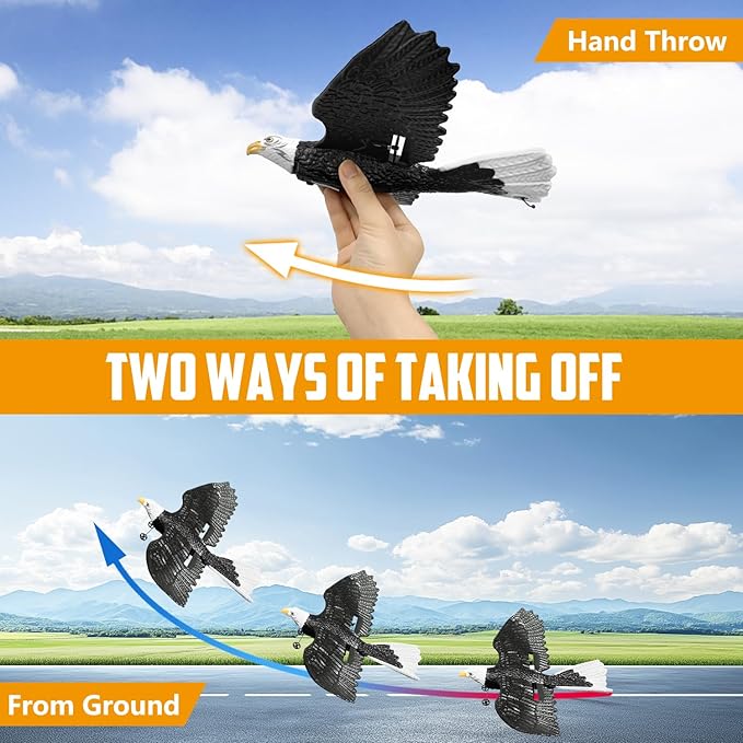 HAWK'S WORK RC Eagle, 2 CH RC Plane Ready to Fly, 2.4GHz Remote Control Airplane, Easy to Fly RC Glider for Kids & Beginners