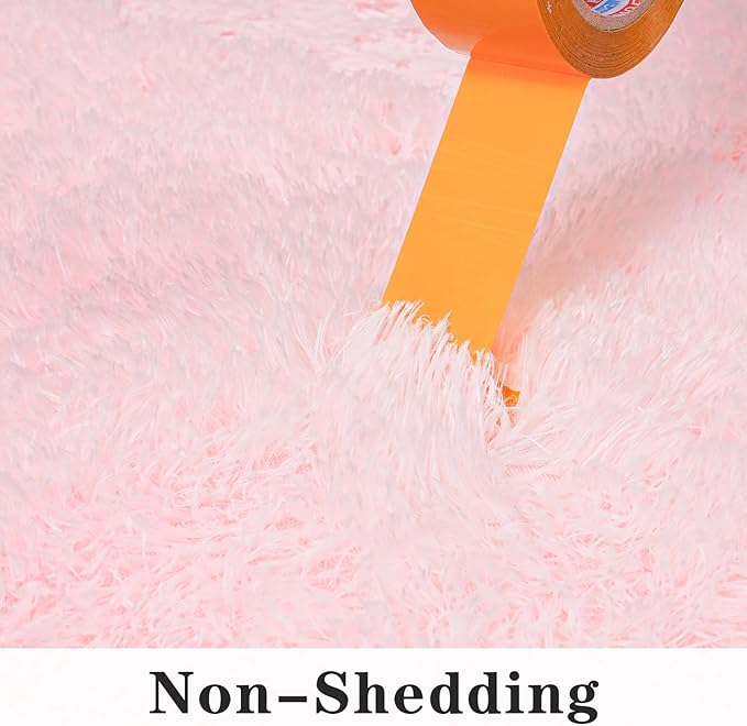 Super Fluffy Rug for Bedroom, Modern Shag Pink Area Rugs 5'x7', Soft and Cozy Plush Large Carpet for Kids, Girls Boys and Teens Decorations for Living Room Dorm Nursery Classroom
