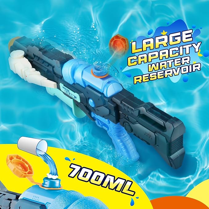 Water Gun for Kids & Adults: 3-in-1 Transforming Large Capacity Water Gun 4 Adjustable Water Spray Patterns Outdoor Water Blaster for Kids & Adults Summer Pool & Beach Toy for Boy 8-12, 2PCS