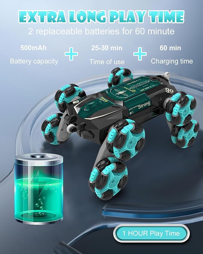 ATHLERIA 8WD Gesture Sensing Rc Stunt Car Toys for Ages 8-13,Hand Remote Control Cars-Double Sided 360°Rotating,Coolest Christmas Birthday Gifts Ideas for Boys Girls Kids Teens 8 9 10 11 12+ Year