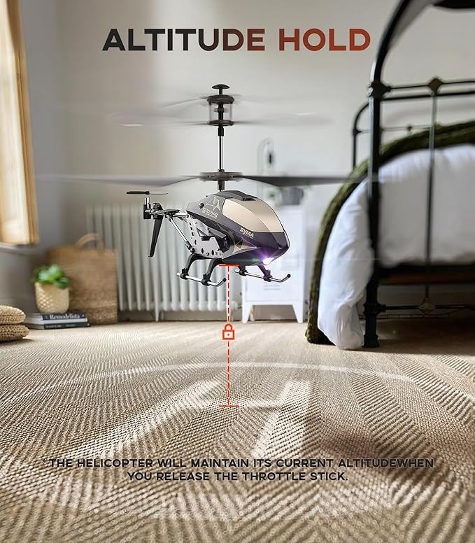 SYMA RC Helicopter Toy,RC Helicopter with 16Mins(2 Batteries),Altitude Hold,One Key Take Off/Landing,3.5 Channel,Gyro Stabilizer,RC Airplane Toys for Kid Boy Girl Playing Indoor