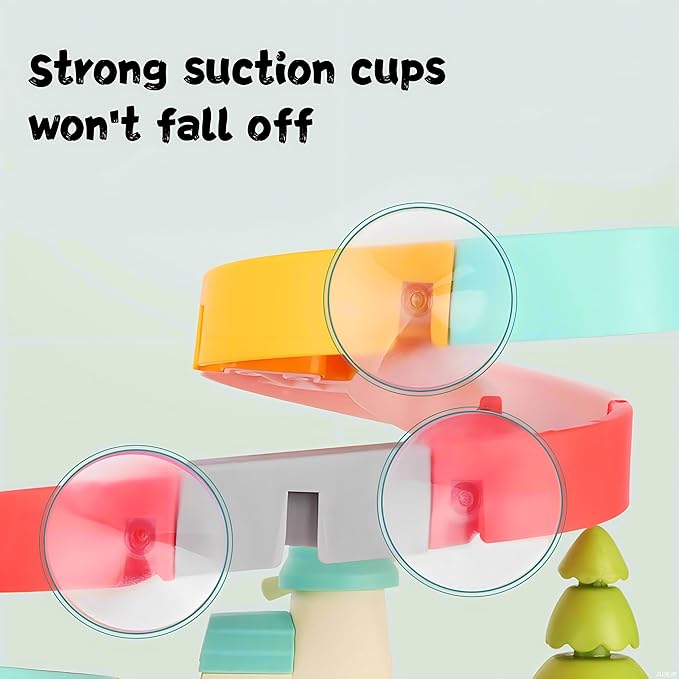 62 PCS Duck Slide Bath Toys,DIY Building Kit for Ages 5-7,Bathtub Bath Toys for Kids Ages 3-5,Birthday Gift for Toddler Boys & Girls