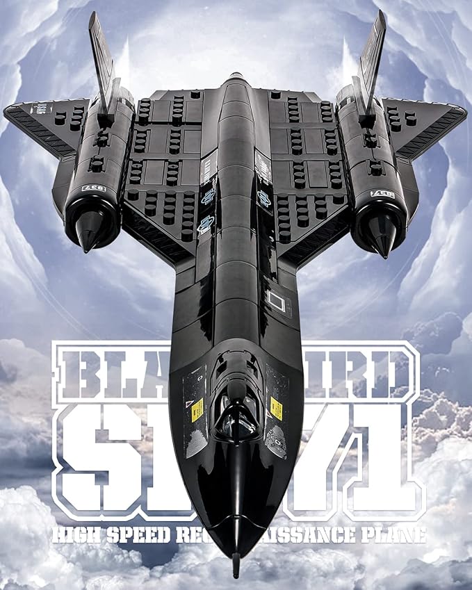 dOvOb Military SR-71 Reconnaissance Blackbird Air Force Building Block Set (183 Pieces), Aircraft Jet Building and Military Toys Gifts for Kid and Adult