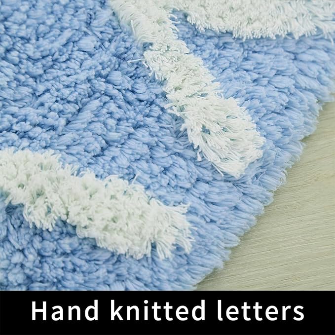 ABC Rug for Kids Room Circle Alphabet Nursery Rug for Baby Boy and Girl - Round Neutral Toddler Playroom Rug, Letter Learning Carpet 59 Inches