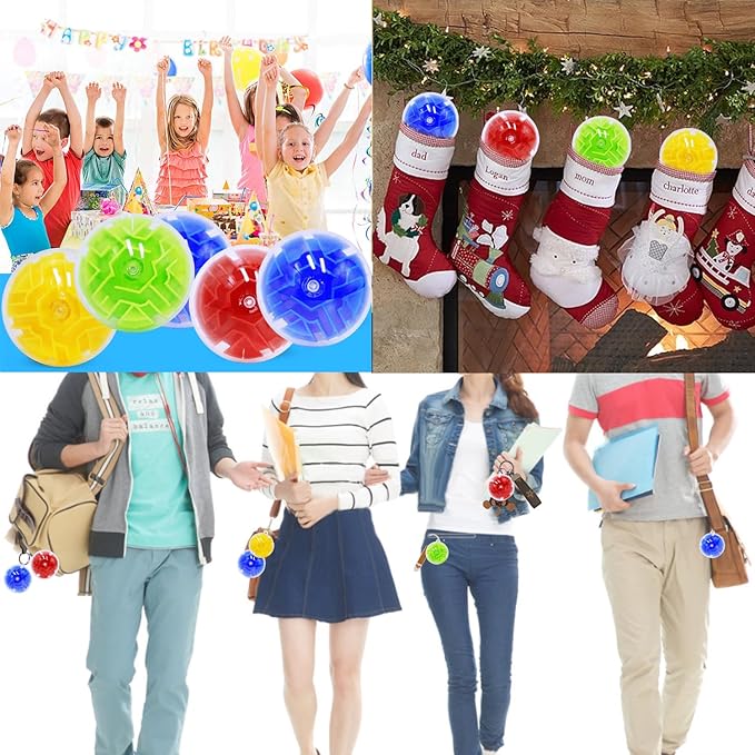 50 Pack 3D Puzzle Ball Brain Games Toy, Mini Puzzle Ball Games for Kids Ages 6 7 8-10 Boys Girls Adults, Brain Teaser Fidget Toys, Magic 3D Maze Ball for Boys Girls Birthday Gifts Classroom Prize