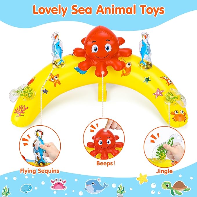 EZIGO Baby Pool Float with Canopy UPF 50+ Sun Protection, Double Air Chambers Infants Swimming Floats with Sound Toys Adjustable Safety Seat Toddler Float for Boys and Girls 6-36 Months