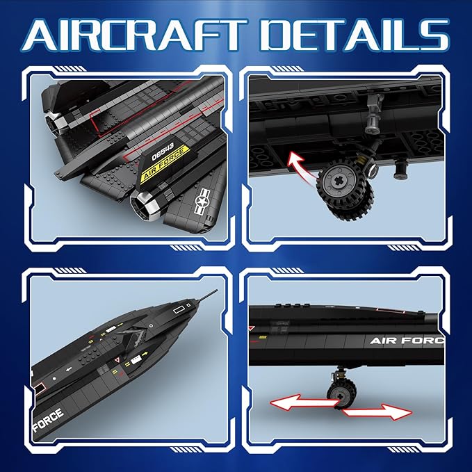 Fighter Jet Toy Building Sets - 1775 Peice Large Model Airplane Kit For Adults Boys Girls, Military Toys Are Suitable For Military Enthusiasts Collection, Christmas, New Year, Birthday Gifts.