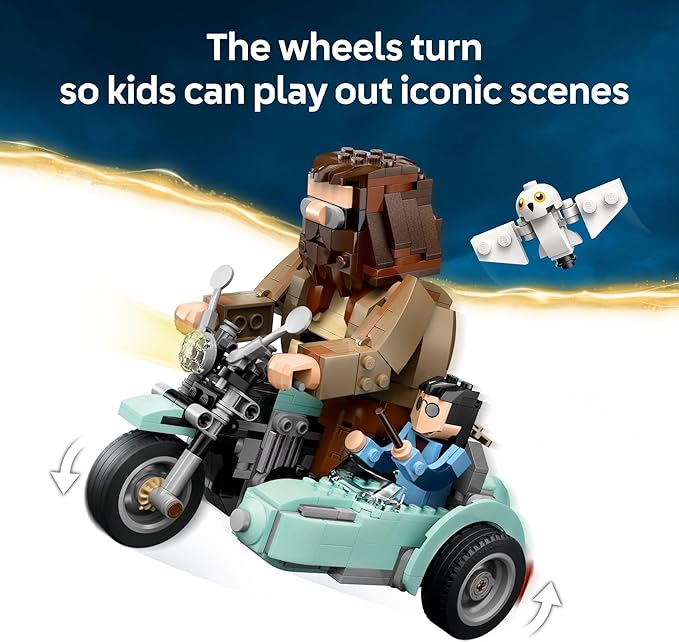 LEGO Harry Potter Hagrid & Harry's Motorcycle Ride Building Toy - Kids Motorcycle Toy for Boys and Girls, Harry Potter Fans, Ages 9+ - Gift Idea for Birthdays - 76443
