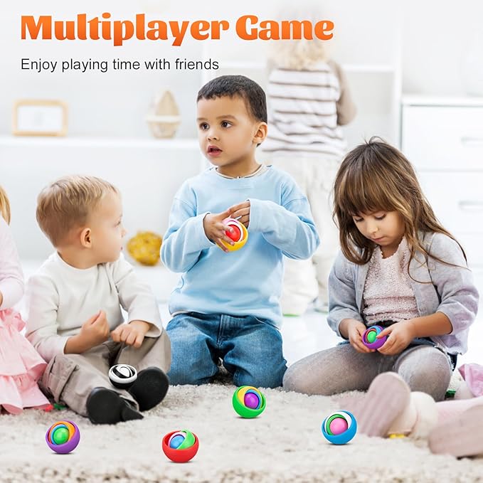 Fidget Gyroscope Set, Fidget Gyro Toys, Infinite Flip Toy Decompression Fingertip Gyro, ADHD Autism Stress Relief Hand Fidget Spinner for Adults Teens Kids, Random Color (4PCS)