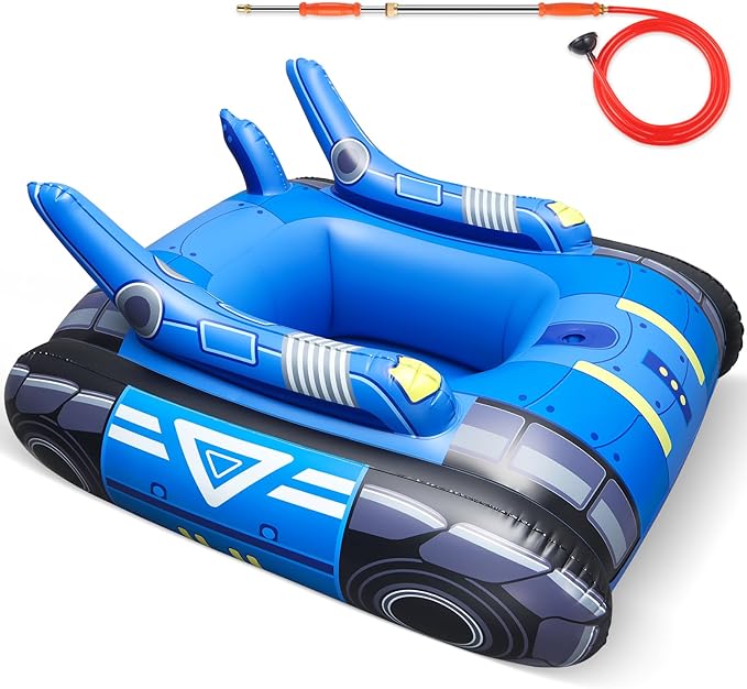 Chariot Large Inflatable Tank Pool Float Adults with Stainless Steel Water Guns Swimming Floats with Water Cannon for Lake Beach Pool Party