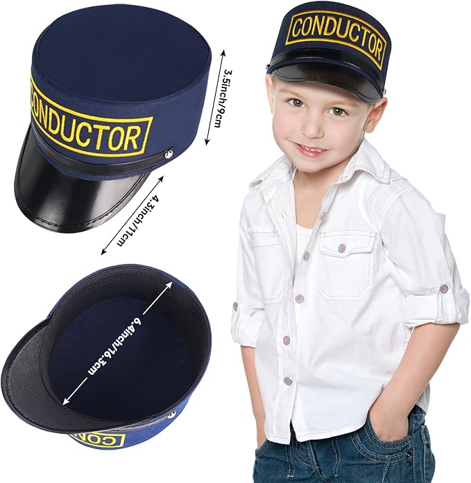 Kyson Train Conductor Costume 21Pcs Express Engineer Costume Accessories for Halloween Christmas Career Day