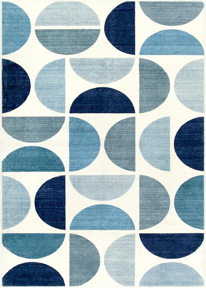 Lahome Boho 5x7 Rug, Ultra-Thin Living Room Rugs Soft Washable Rug, Modern Soft Area Rug for Bedroom Non Shedding Nursery Rugs for Classroom Kids Dining Room Office (5x7ft,Blue)