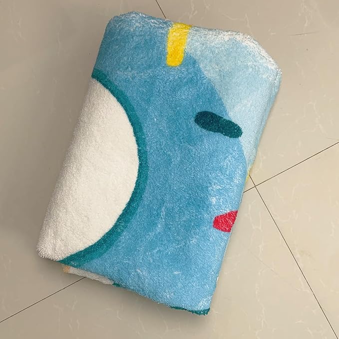 Kids Carpet Rug 5.2Ft Round Donut Bedroom Rug Circle Large Play Mat Playroom Area Rug for Boys Girls Nursery Classsroom Living Room Decor, Washable, Nonslip, Blue