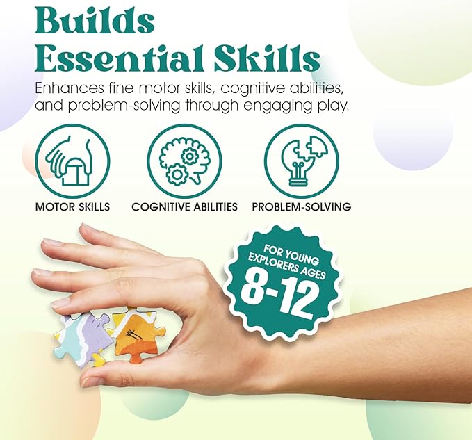 Geotoys Mid-Atlantic Region Jigsaw Puzzle - 250 Piece Puzzle for Kids - Jigsaw Puzzles for Kids Ages 8-12 Years Old - Geography Puzzles with Colorful Landmarks, United States Flag and More