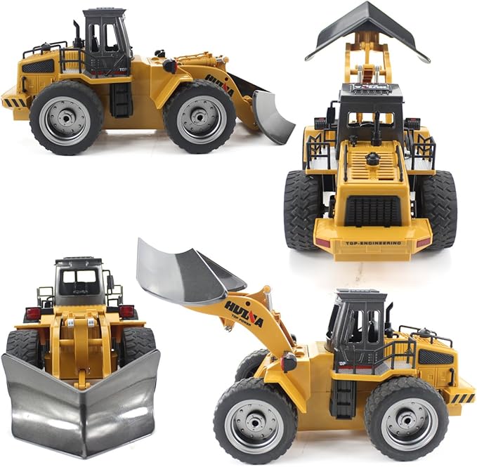 fisca RC Truck Remote Control Snow Plow 6 Channel 2.4G Alloy Snow Sweeper Vehicle 4WD Tractor Toy with Lights for Kids