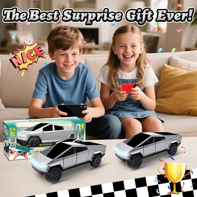 LITTCO 1:14 Remote Control Car Pick-up Truck, High Speed RC Car with Light and Loadspace, 3 RC Methods, Wireless RC Cars for Kids, Gifts for Kids, Boys and Girls