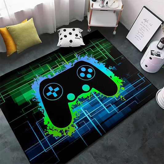 Gamer Rug for Boys Room - Video Game Rugs for Kids Bedroom Gaming Rugs for Gaming Room Gamer Decor for Boys Room Game Carpet for Playrooms,4'×5'