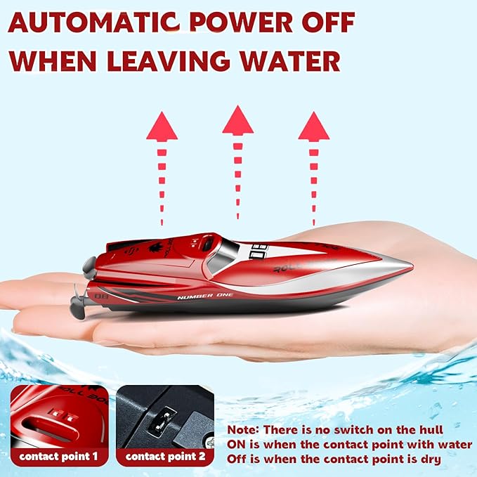 Remote Control Boat, 2.4Ghz Toy RC Boat with 360 Rotating for Lakes Swimming Pool Bath Toys, Mini Remote Control Stunt Boats Summer Outdoor Toys for Kids Boys Girls 8-12 Years Birthday Gift