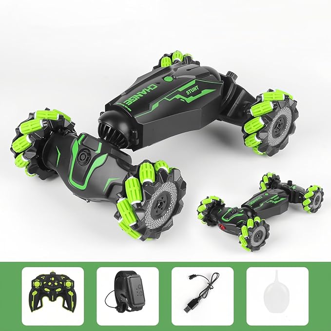 Upgraded Hand Gesture Sensing RC Stunt Car with Lights Music, Spray Fog Gesture RC Car Remote Controll Transformed Car 360° Spins All Terrains Monster Truck for Boys