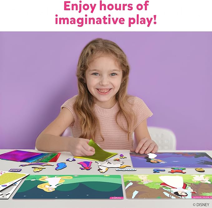 Skillmatics Foil Fun - Disney Princess, Mess-Free Art & Craft Kits for Kids, DIY Creative Activity, Travel Toys, Perfect Gifts for Fans of Moana, Cinderella, Ariel, Jasmine, Ages 4, 5, 6, 7, 8, 9