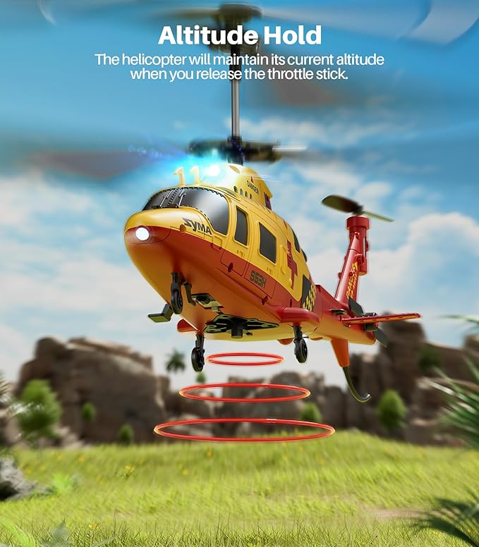 SYMA S53H Remote Control Helicopter with Simulation Rescue Design, One Key Take-Off, Altitude Hold, Low Battery Alert, for Boys and Enthusiast, 8.66x2.36x3.7 in