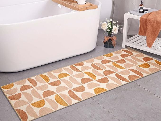 Lahome Boho Runner Rug - 2x6 Runners for Hallways 6 Feet Non Slip Soft Geometric Washable Kitchen Runner Ultra-Thin Carpet for Bathroom Entryway Laundry Bedroom (2x6ft,Multi)