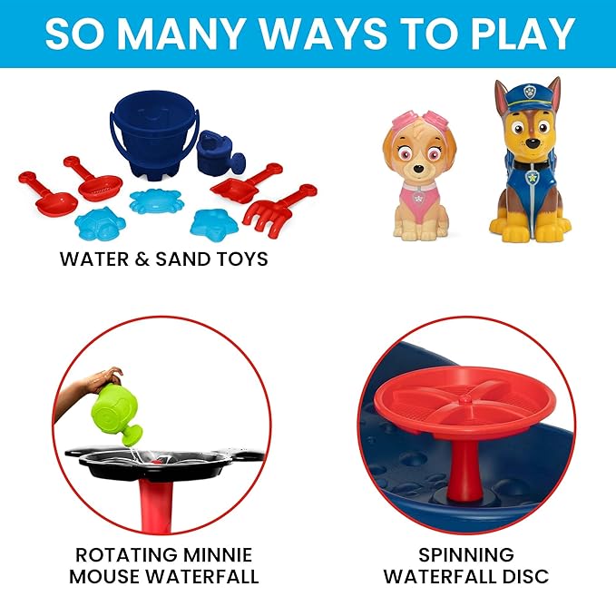 PAW Patrol Water Table by Delta Children | 3-Tier Water Table with 11-Piece Toy Set, Blue