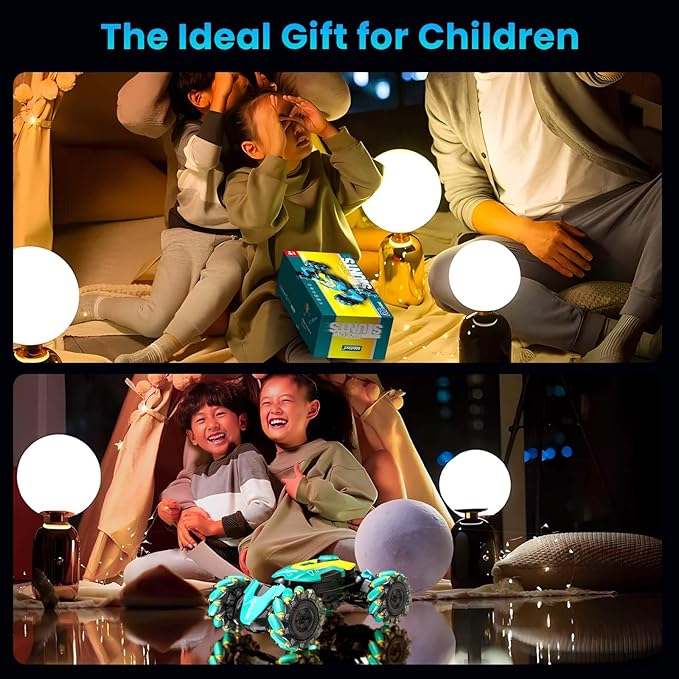 Gesture RC Car, 2.4GHz 4WD Gesture Sensing RC Stunt Car Toys for Aged 6-8-12 Boys Girls, Drift Hand Controlled Remote Control Twist Cars Off Road 360° Rotation with Lights Music