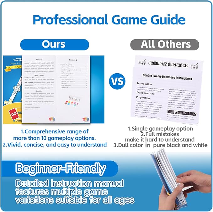 Mexican Train Dominoes Set with 6 Wooden Racks, Double 12 Colored Dot Dominoes with Update Hub, Travel Train Game with 91 Tiles and Portable Carry Case, Family Board Team Games