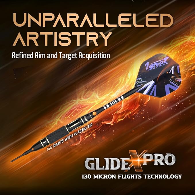 IgnatGames Darts Plastic Tip Sets - 6/12 Pack Soft Tip Darts for Electronic Dartboard with Brass Barels and Aluminum Shafts - 100 Extra Tips and 16 Flights, Wrench & Innovative Case