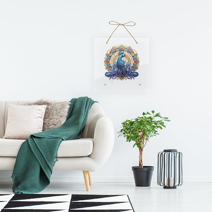 Blue Peacock 200 Pieces Wooden Jigsaw Puzzles for Adults with Unique Irregular Shape Fun Challenging Bird Puzzles for Kids and Couples on Birthday,Children’s Day,Christmas 11.2" x 11.2"