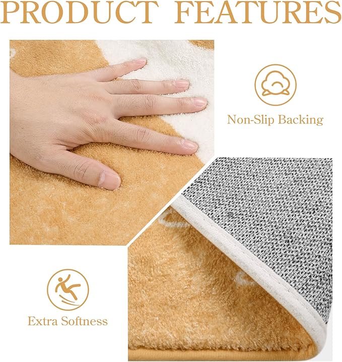 Lahome Non-Slip Rug for Living Room - 4x6 Washable Lightweight Large Area Rug Boho Throw Soft Carpet for Bedroom, Taupe Botanical Print Indoor Rugs for Kids Nursery Kitchen Entryway Dining Room