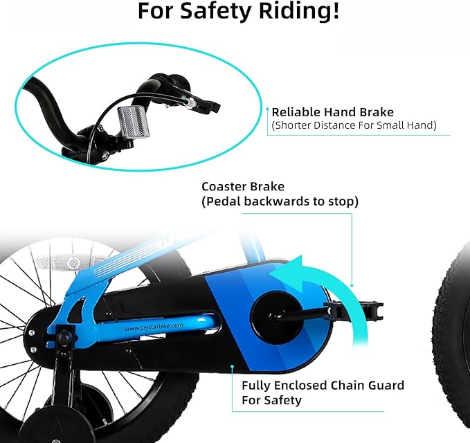 JOYSTAR Whizz Kids Bike 12 14 16 18 Inch Kids' Bicycle for Toddler and Kids Ages 2-9 Years Old, BMX Style Boys Bike with Training Wheels, Children Bicycles, Multiple Colors