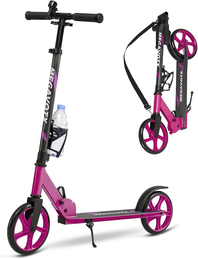 Kids & Adults Kick Scooter – 2 or 3 Wheel Options (LED on 3-Wheel) for Outdoor Fun & Commuting, Foldable and Portable, Adjustable Handle, Anti-Slip Deck (Ages 3 to Adult),Birthday Gift