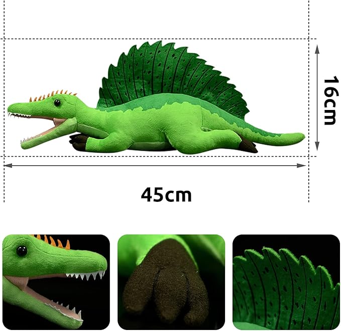 Tiny Heart Simulation Spinosaurus Plush Toy, 17 Inch Spinosaurus Dragon Stuffed Animals Realistic Doll Home Decor Collectibles Soft for Kids Boys