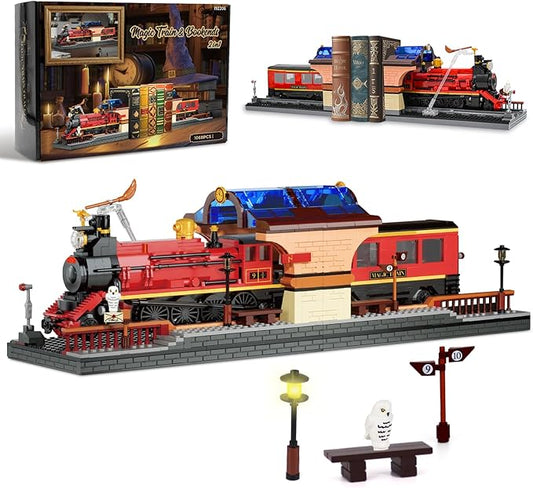 2 in 1 Harry Magic Train Building Toy Set, Train Set for Adults, Boys, Kids, Features a Bookends for Display and Home Decor, Gift for Christmas Birthday, 1068PCS