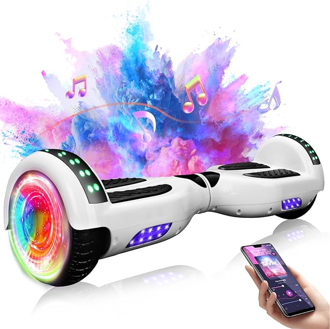 Self Balancing Scooters with Bluetooth & Corlorful LED Lights, Gifts for Kids & Adults & Girls & Boys, for All Ages