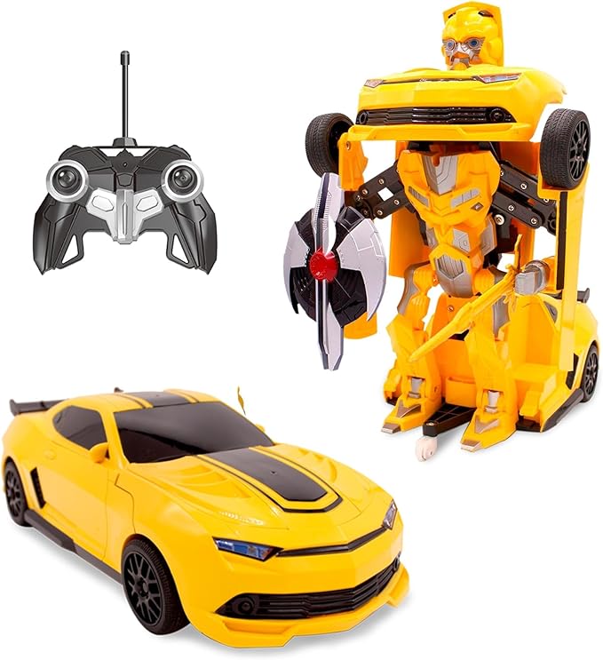Kids Transforming Robot RC Car Toys for Boys 8-13 Remote Control Gift Yellow