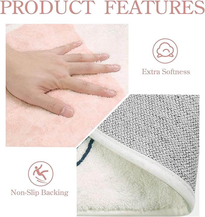 Lahome Washable Rug 2x8 - Hallway Kitchen Bathroom Carpet Runner, Lightweight Pink Botanical Print Laundry Non Slip Throw Rug, Bedroom Entryway 8ft