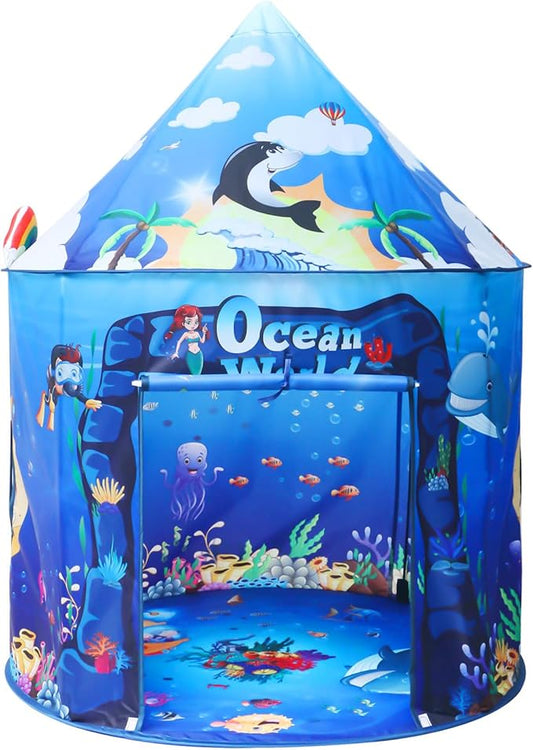 Premium Under The Sea Kids Tent, Ocean Mermaid Play Tent for Kids as Gifts, Pop Up Princess Castle for Boys & Girls as Chirldren Playhouse. Indoor Pretend Toys for Toddlers 3-5