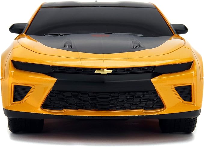 JADA Toys Transformers The Last Knight Bumblebee 2016 Chevy Camaro RC Car, 1:16 Scale Remote Control Vehicle, Yellow & Black (30332)